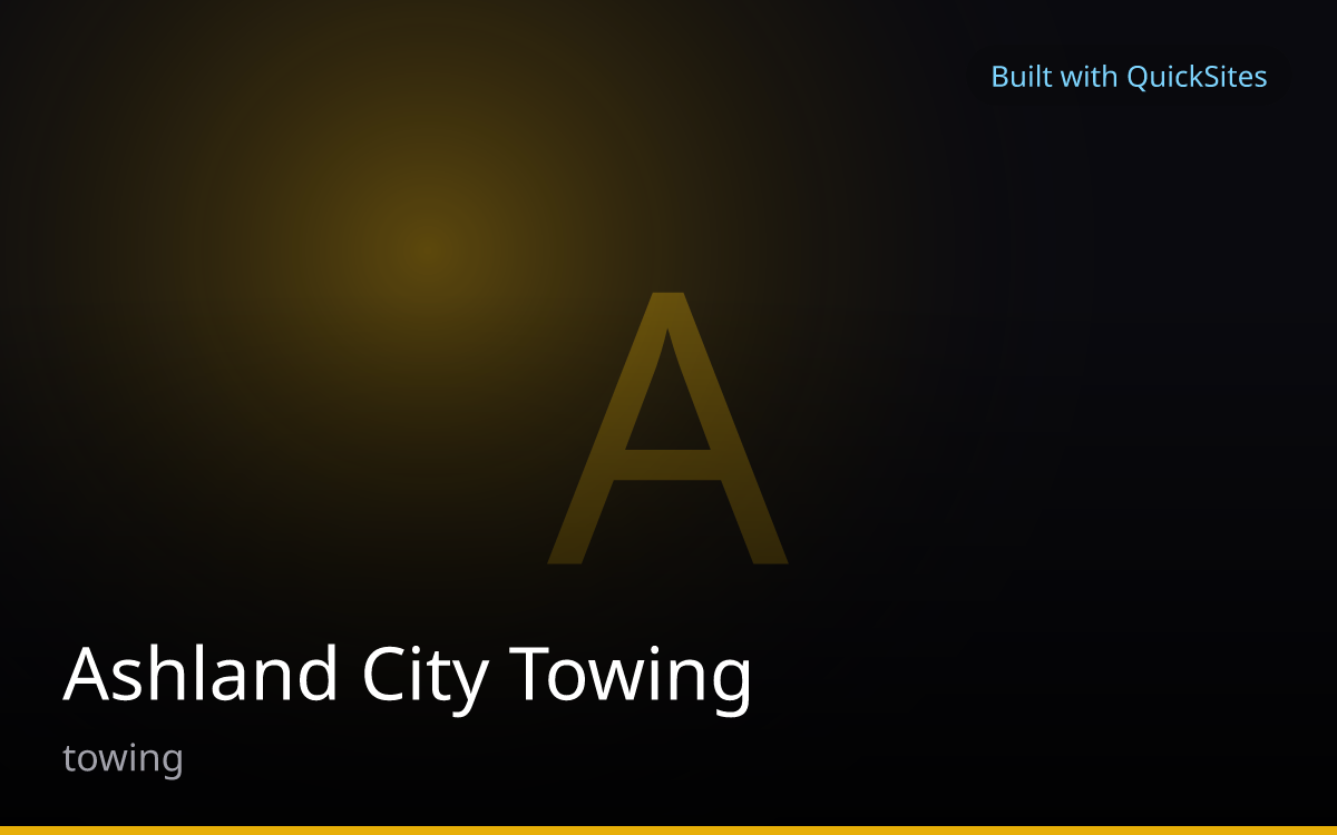 Ashland City Towing — built with QuickSites