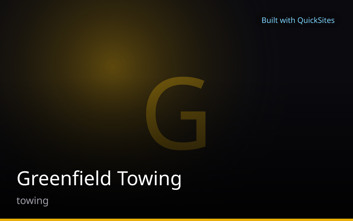 Greenfield Towing — built with QuickSites