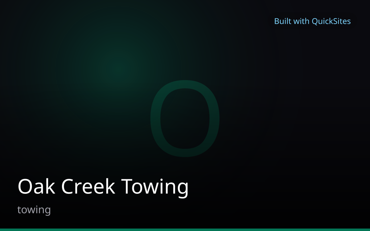 Oak Creek Towing — built with QuickSites