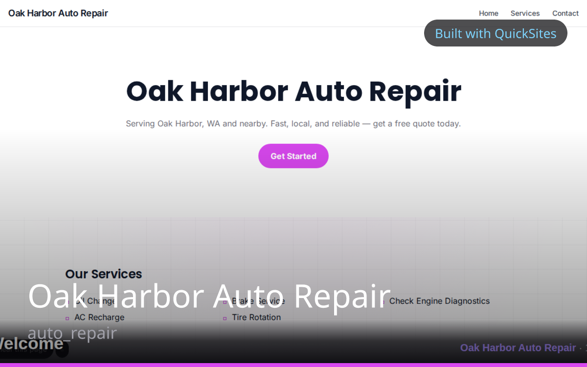 Oak Harbor Auto Repair — built with QuickSites