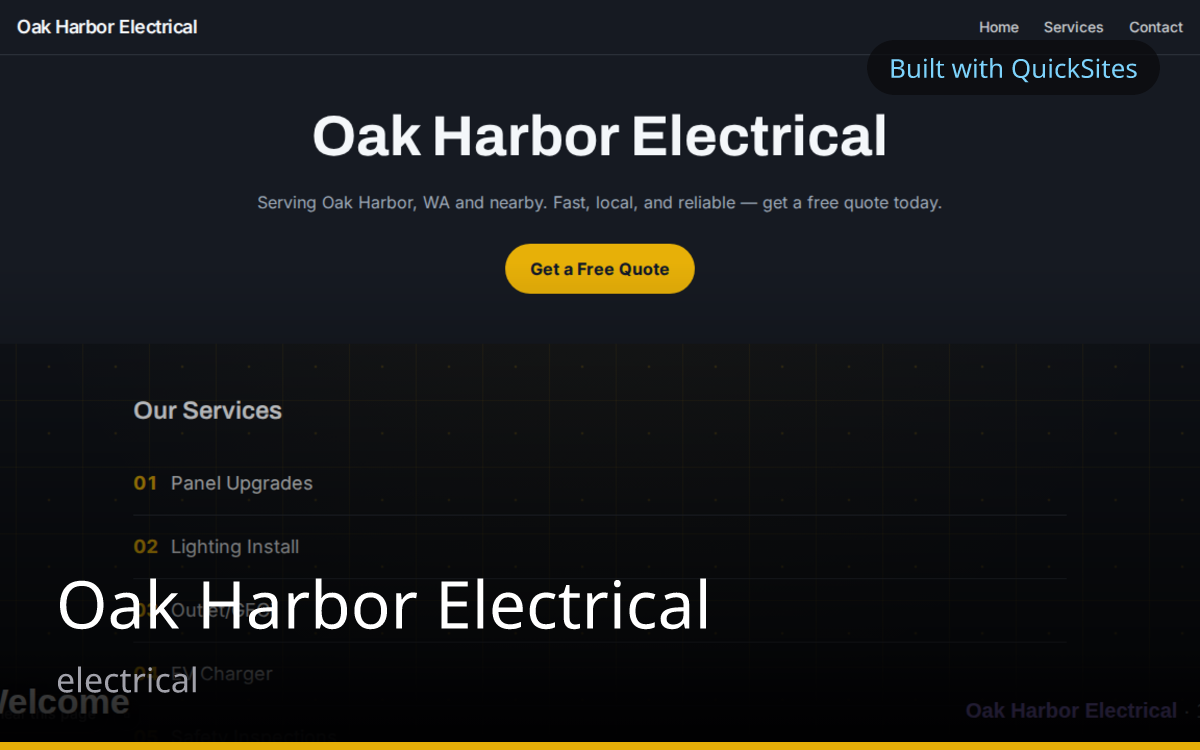Oak Harbor Electrical — built with QuickSites
