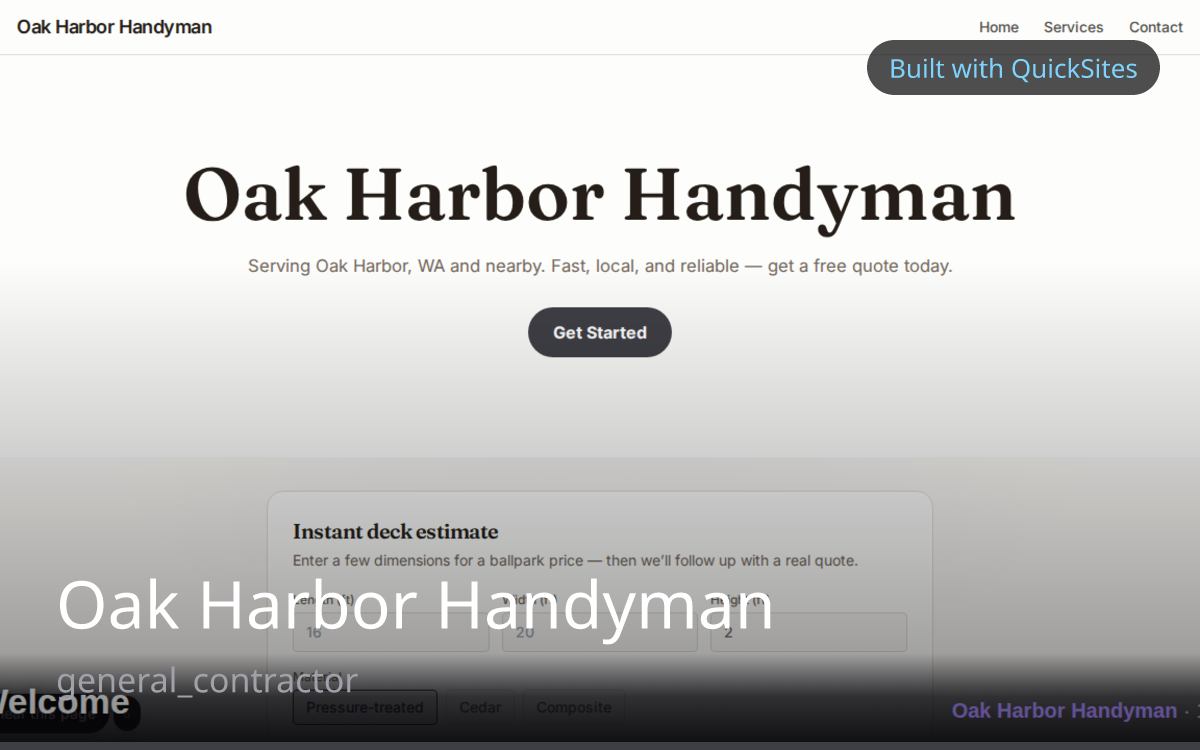 Oak Harbor Handyman — built with QuickSites