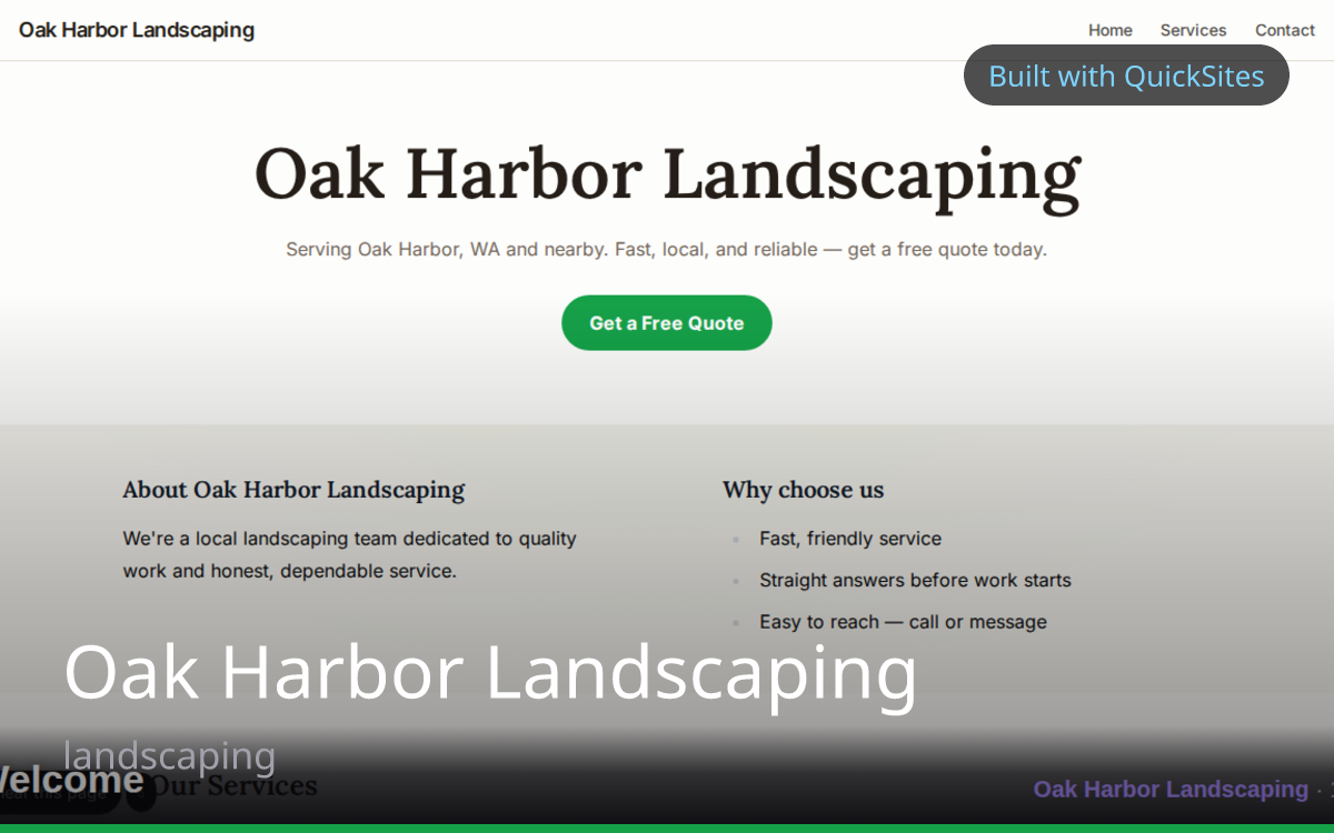 Oak Harbor Landscaping — built with QuickSites