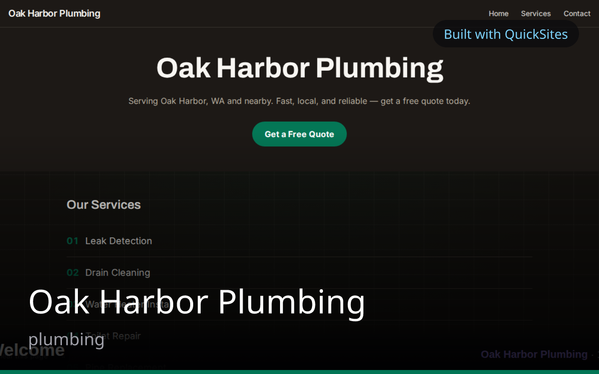 Oak Harbor Plumbing — built with QuickSites