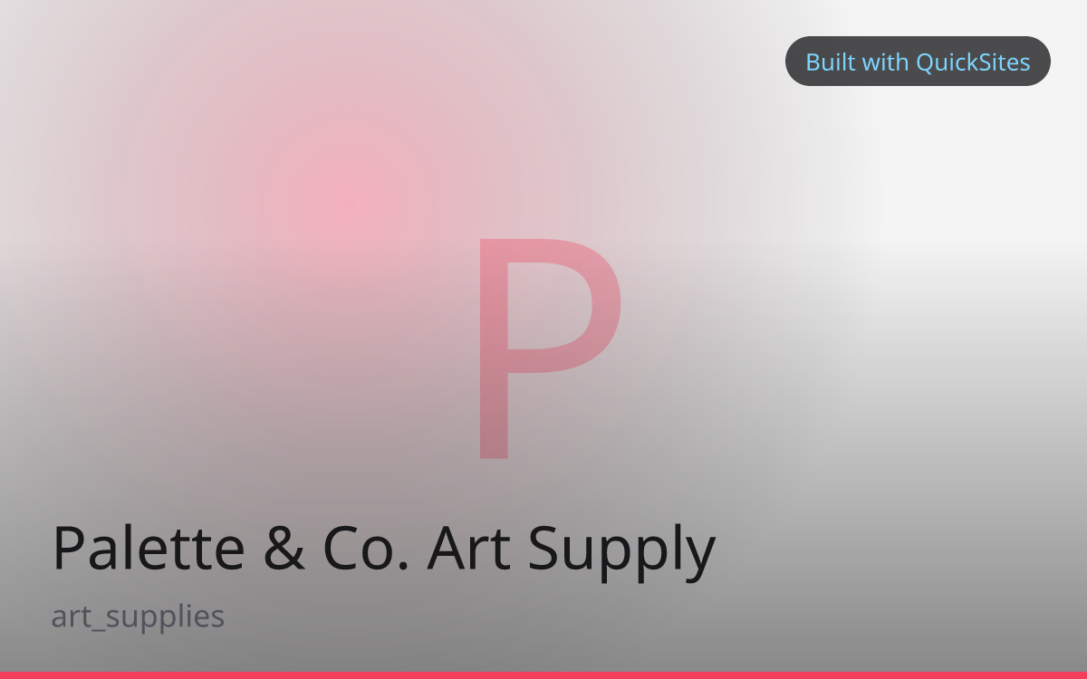 Palette & Co. Art Supply — built with QuickSites