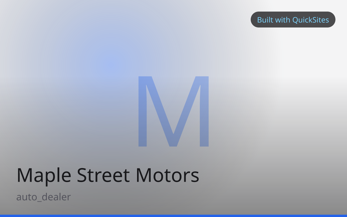 Maple Street Motors — built with QuickSites