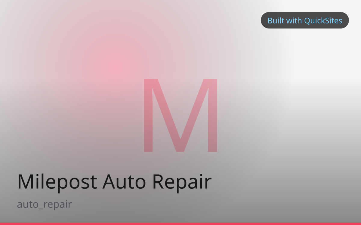 Milepost Auto Repair — built with QuickSites