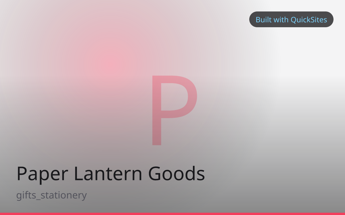 Paper Lantern Goods — built with QuickSites