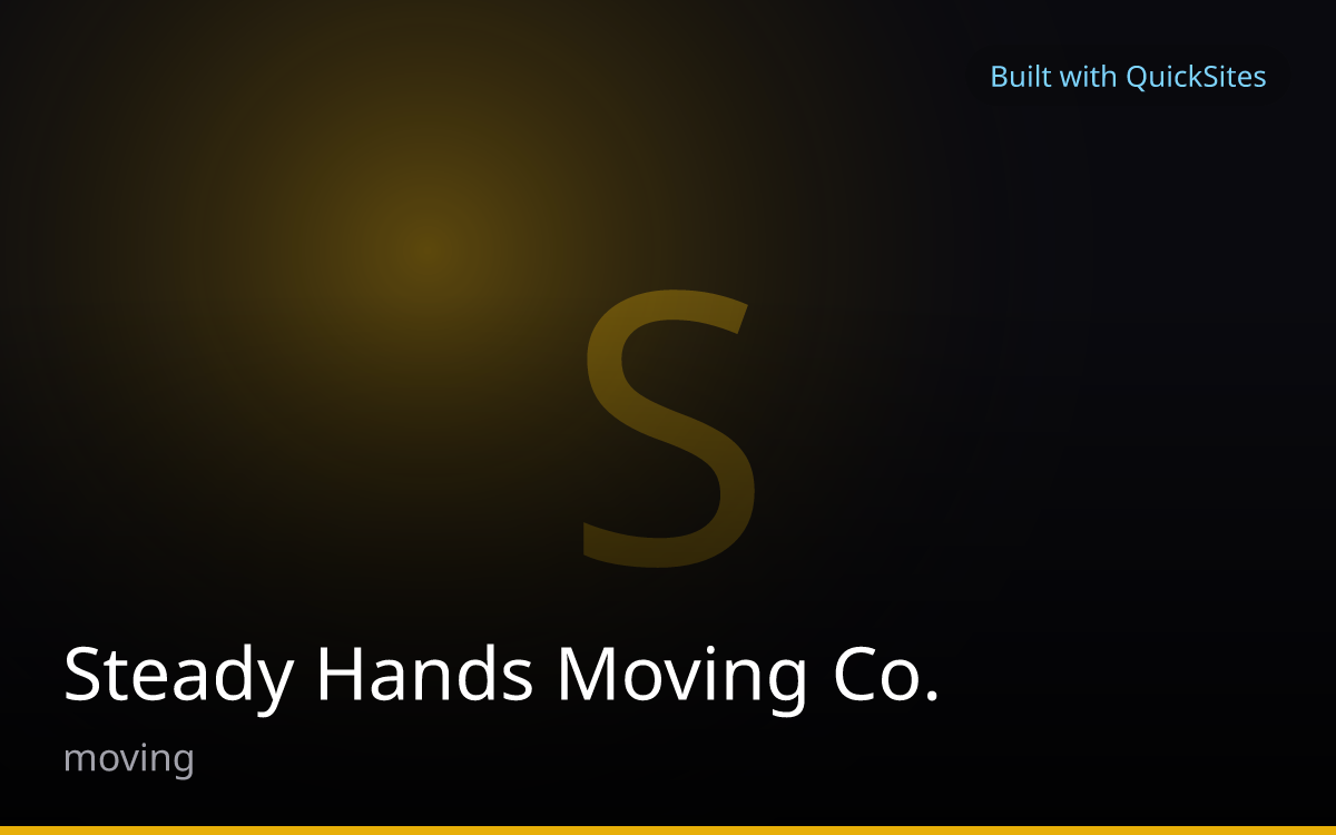 Steady Hands Moving Co. — built with QuickSites