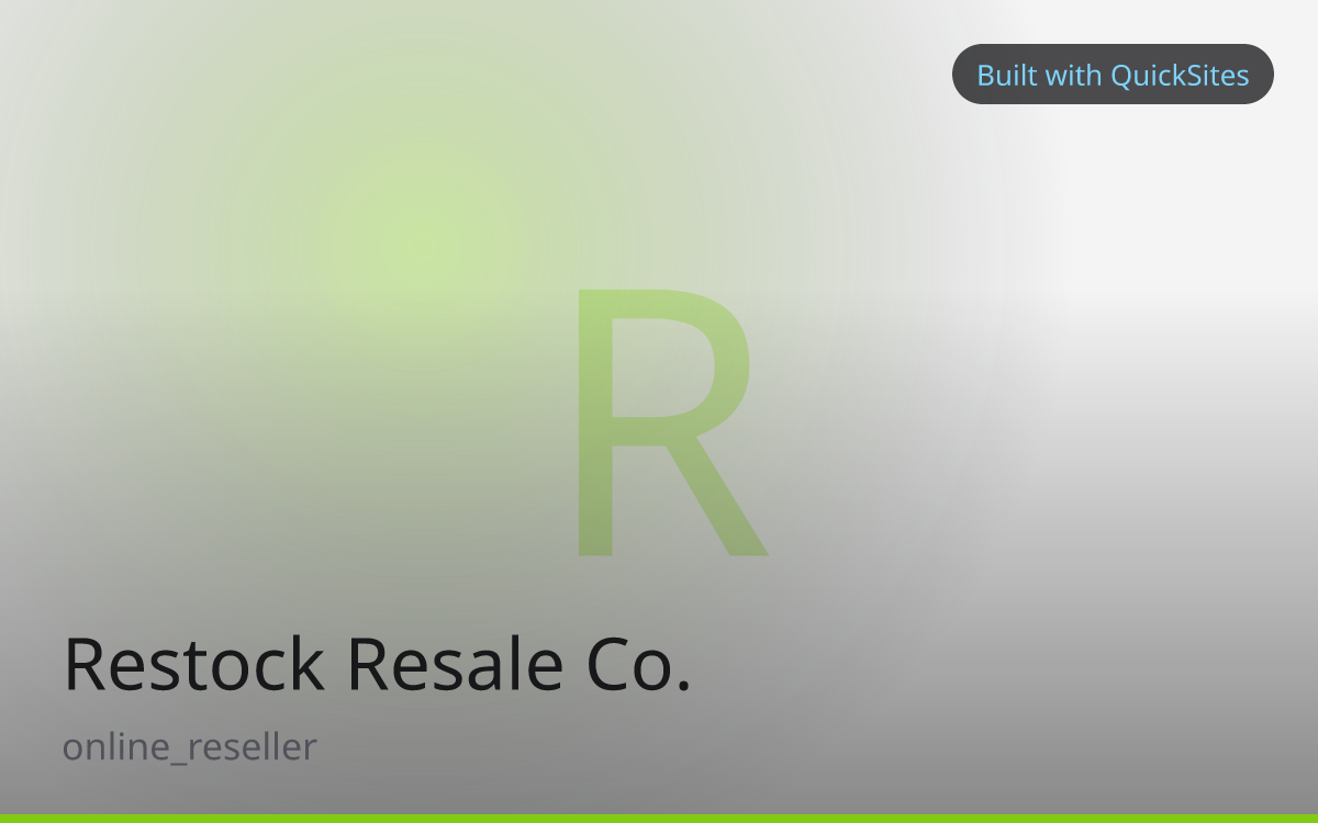 Restock Resale Co. — built with QuickSites