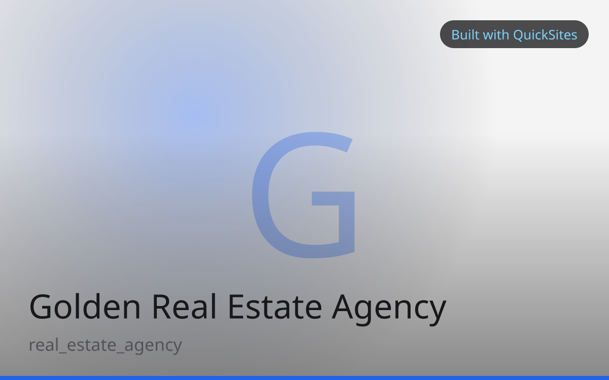 Golden Real Estate Agency — built with QuickSites