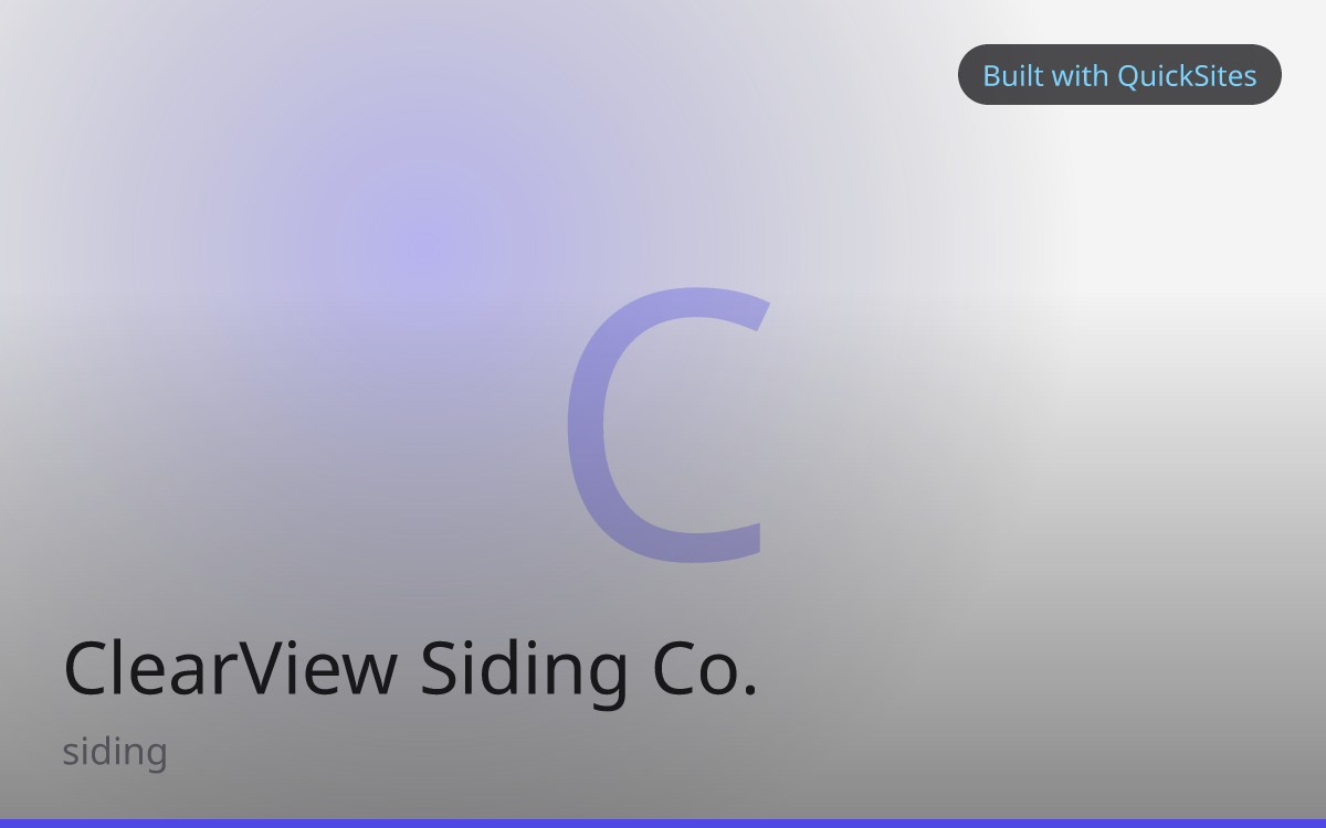 ClearView Siding Co. — built with QuickSites