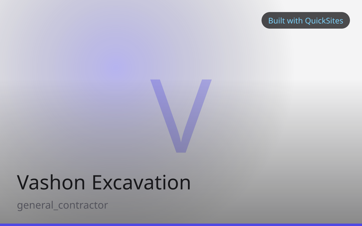 Vashon Excavation — built with QuickSites